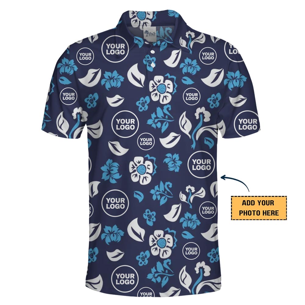 [Live Preview] Custom Logo With Floral Background Polo