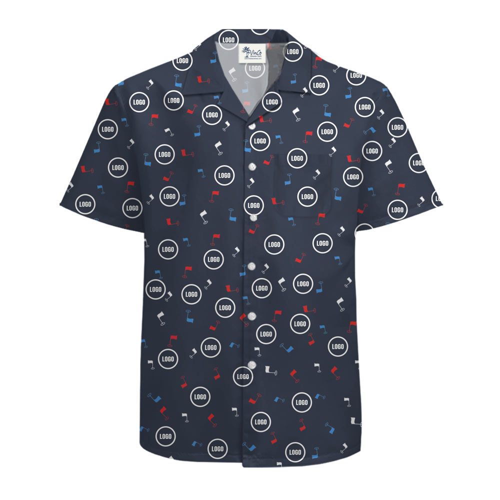 [Live Preview] Custom Logo American Flags Hawaiian Shirt