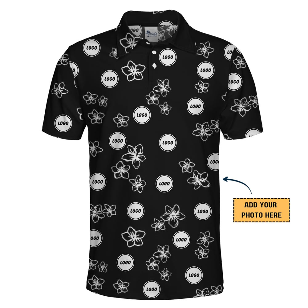 [Live Preview] Custom Logo Hibiscus Polo Shirt