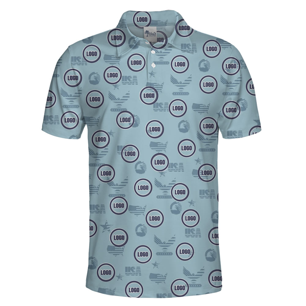 [Live Preview] Custom Logo American Icons Polo Shirt