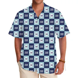 Custom Logo And Color Button‑Up Hawaiian Shirt for Teams