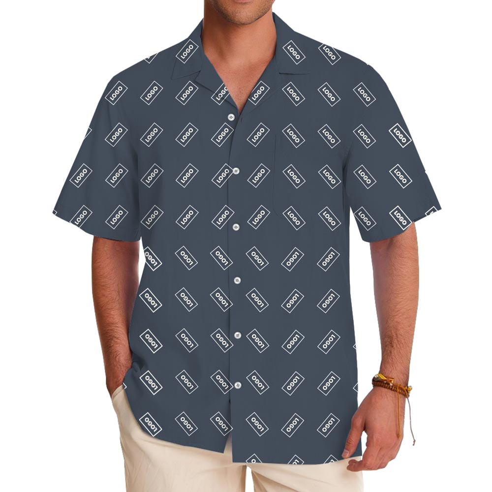 Plain Color Hawaiian Shirt With Custom Logo And Preview - variant image 1