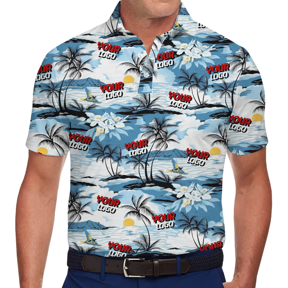 Custom Company Logo Tropical Islands Polo Shirt - variant image 1