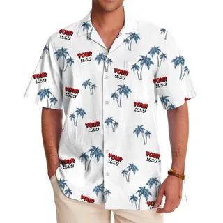 [Live Preview] Custom Logo Tropical Aloha Shirt