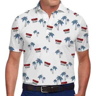 Custom Company Logo Tropical Polo Shirt
