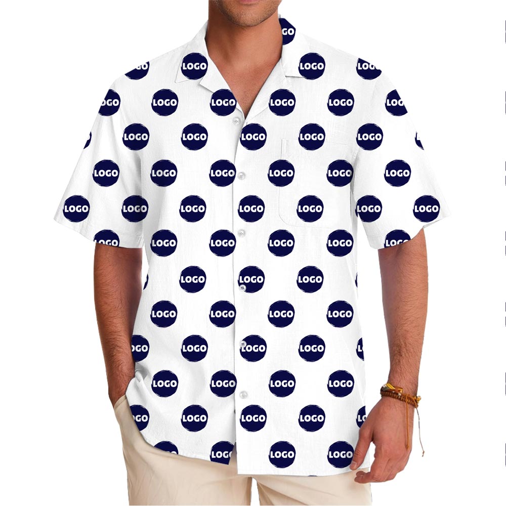 [Big Logo] Customizable Logo Hawaiian Shirt With Multiple Color Options - variant image 1