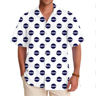 [Big Logo] Customizable Logo Hawaiian Shirt With Multiple Color Options