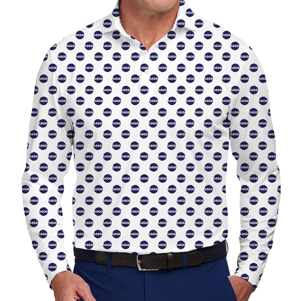 [Small Logo] Long Sleeve Custom Brand Logo Polo Shirt With Preview - variant image 1