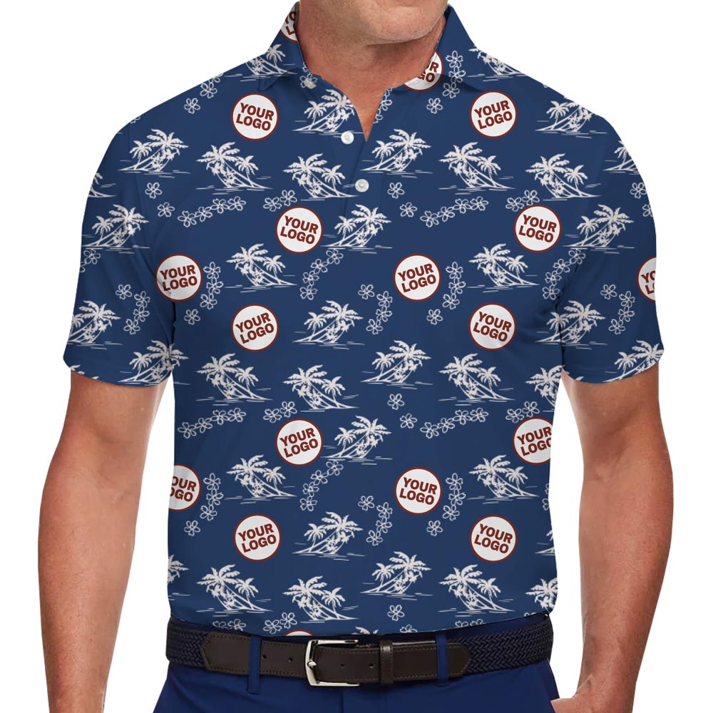 Design Your Own Polo Shirt With Live Preview And Beach Print - variant image 1