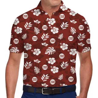 Custom Logo Floral Collared Polo Shirt For Men And Women