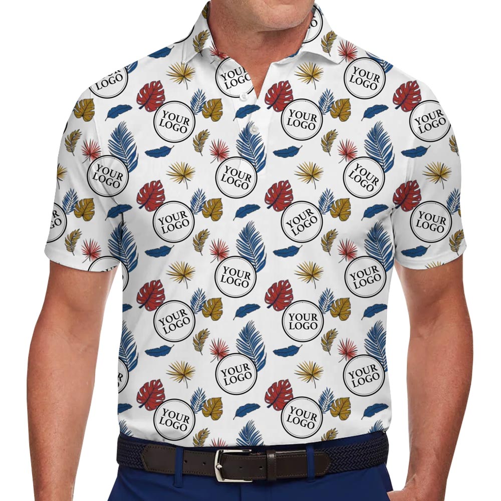 [Live Preview] Colorful Leaves Collared Polo Shirt With Custom Logo - variant image 1