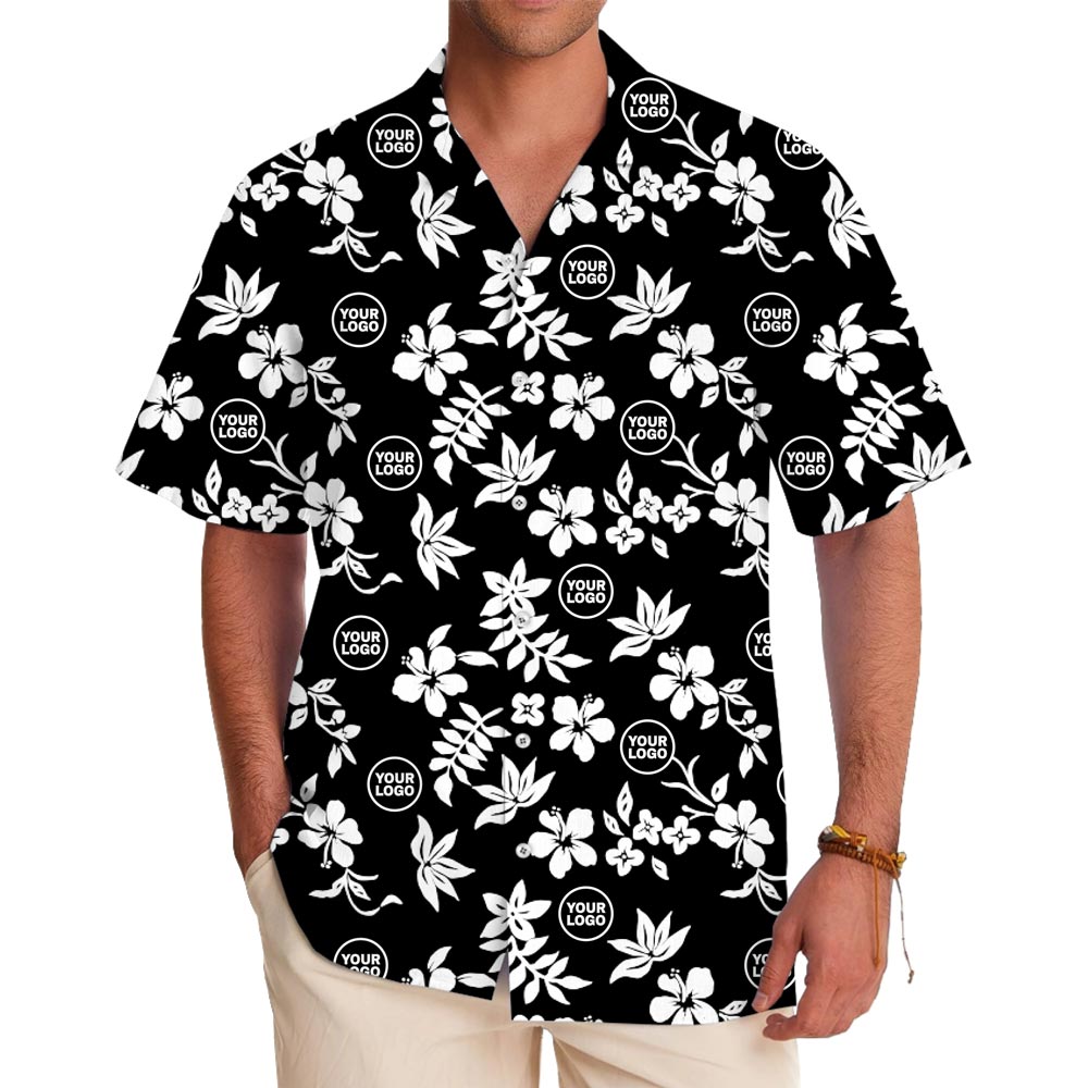 [Live Preview] Tropical Floral Hawaiian Shirt With Your Logo Printed - variant image 1