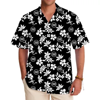 [Live Preview] Tropical Floral Hawaiian Shirt With Your Logo Printed