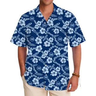 [Live Preview] Custom Logo Hibiscus Button Up Hawaiian Shirt