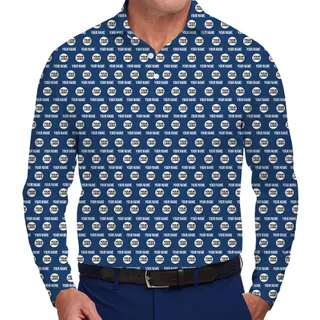 [Live Preview] Long Sleeve Collared Polo Shirt With Your Logo and Branding