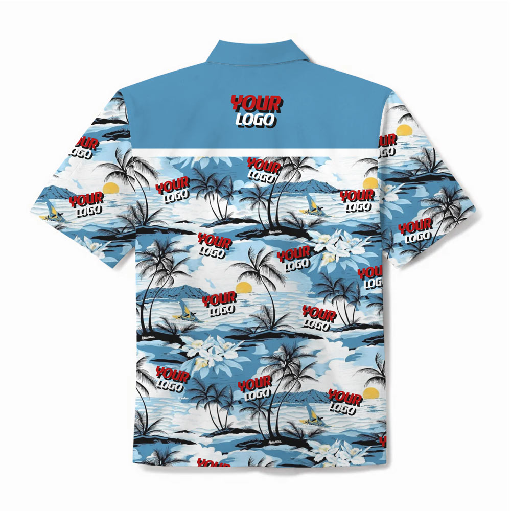 [Live Preview] Tropical Islands Blue Hawaiian Shirt With Custom Logo