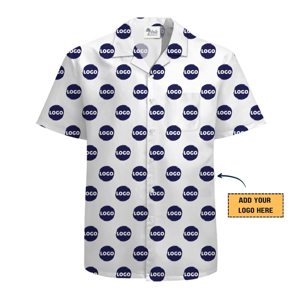 [Big Logo] Customizable Logo Hawaiian Shirt With Multiple Color Options