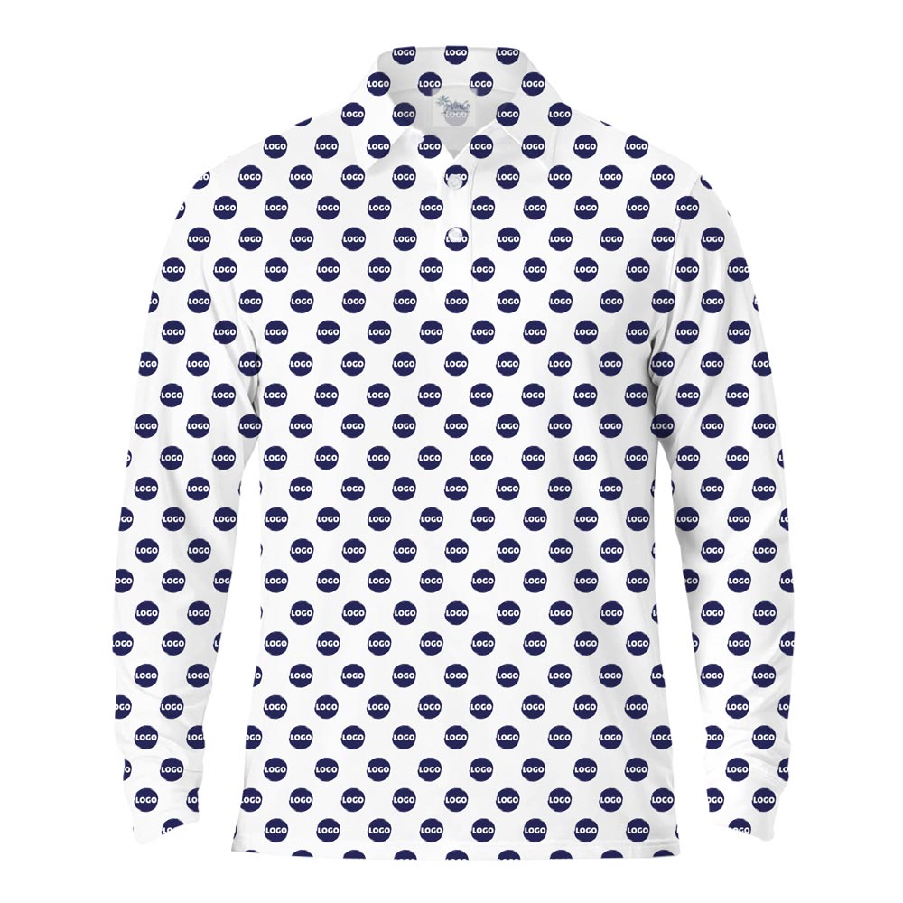 [Small Logo] Long Sleeve Custom Brand Logo Polo Shirt With Preview
