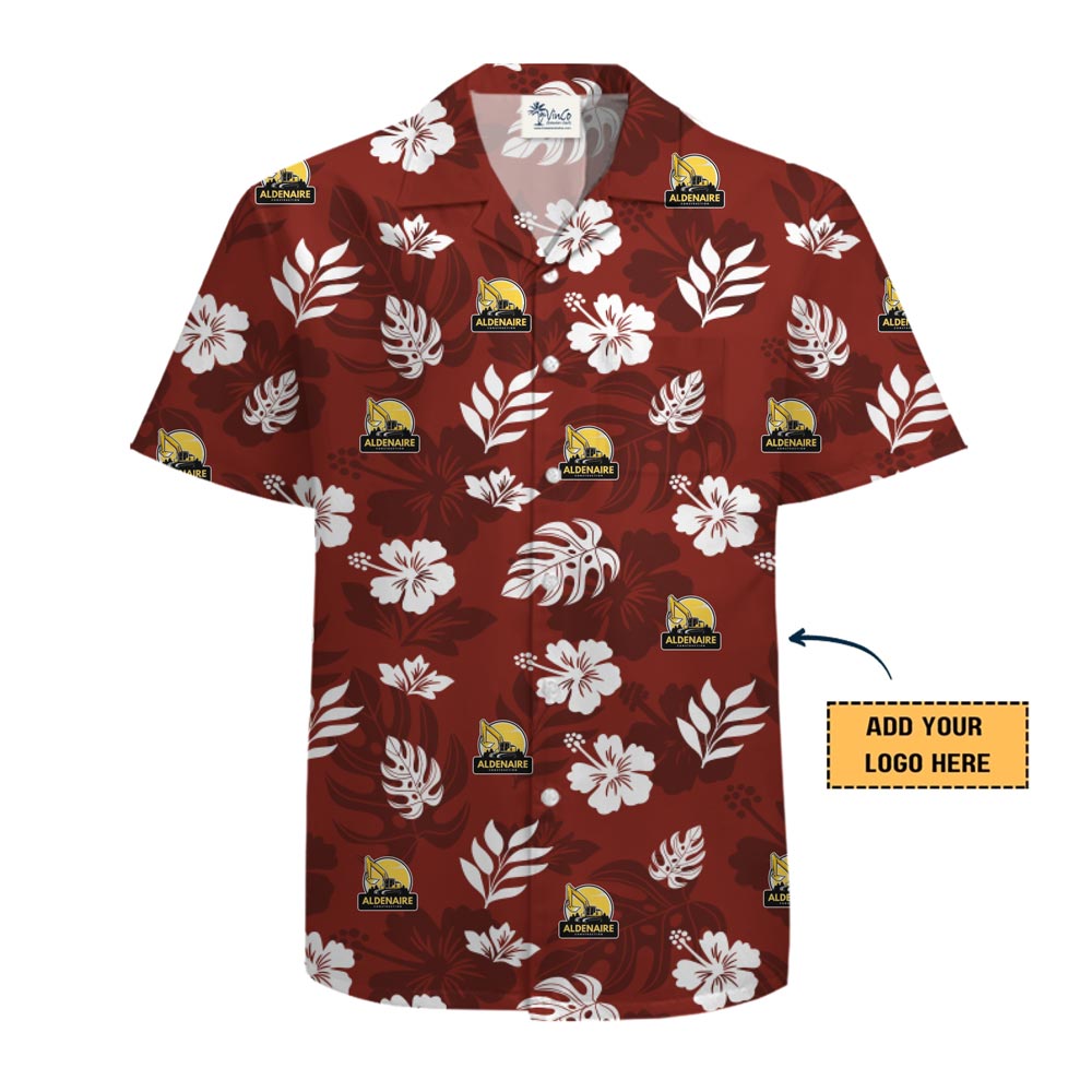 Custom Logo Hibiscus Hawaiian Shirt With Preview