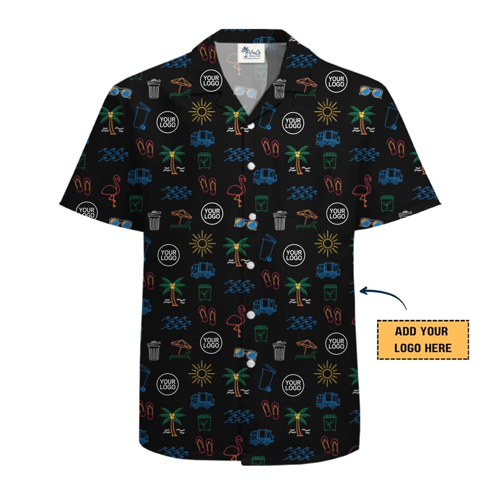 Custom Logo Hawaiian Shirt With Beach Theme and Preview