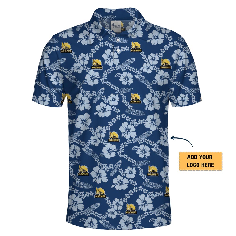 [Live Preview] Customized With Your Logo Hibiscus Polo Shirt
