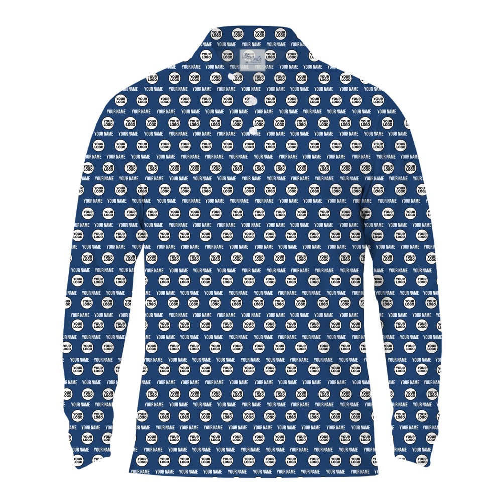 [Live Preview] Long Sleeve Collared Polo Shirt With Your Logo and Branding
