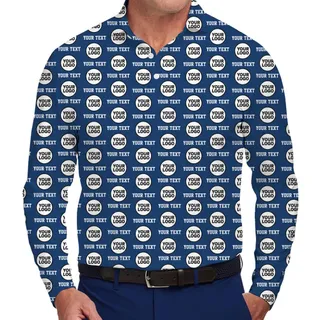 [Live Preview] Custom Long Sleeve Polo Shirt With Logo And Name