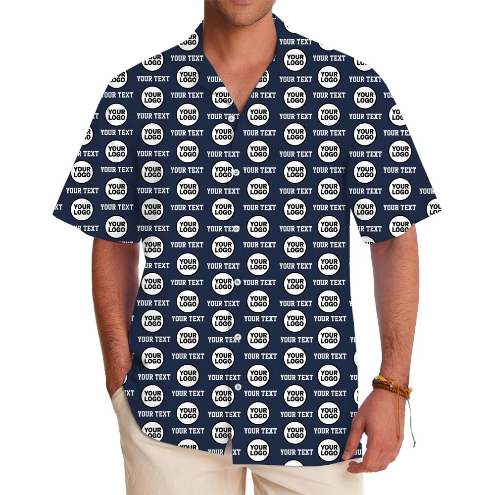 [Live Preview] Custom Hawaiian Shirt With Logo And Brand Name - variant image 1