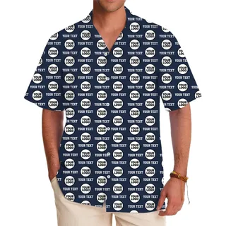 [Live Preview] Custom Hawaiian Shirt With Logo And Brand Name