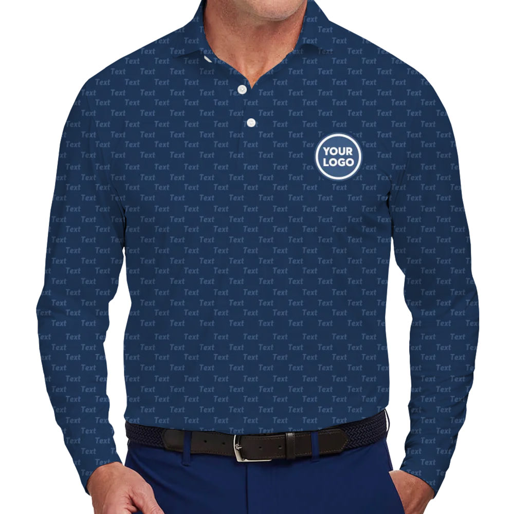 Long Sleeves Custom Logo Text And Color Collared Polo Shirt - variant image 1