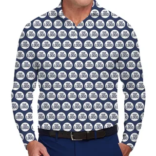 [Live Preview] Custom Long Sleeves Golf Shirt With Company Logo