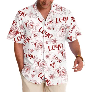 Vintage Jolly Santa Christmas Hawaiian Shirt Custom Logo