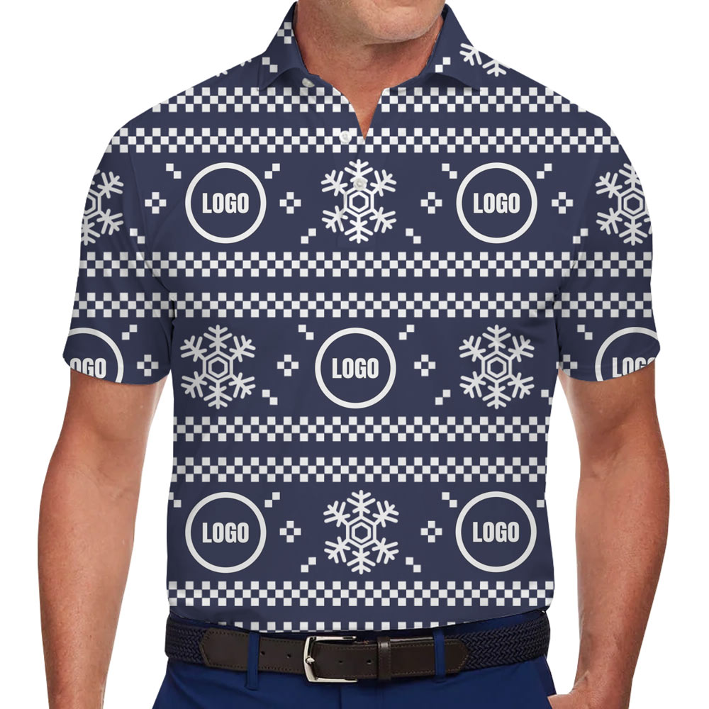 [Live Preview] Polo Shirt Modern Scandinavian Design Custom Logo Christmas - variant image 1