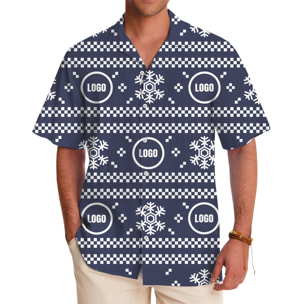 [Live Preview] Hawaiian Shirt Modern Scandinavian Design Custom Logo Christmas - variant image 1