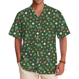 [Live Preview] Festive Custom Logo Christmas Holiday Hawaiian Shirt