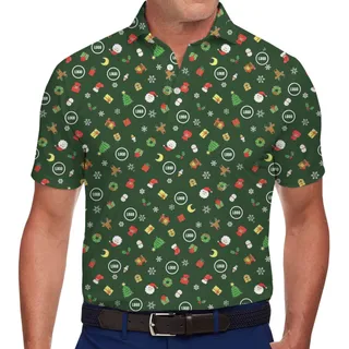[Live Preview] Festive Custom Logo Christmas Holiday Polo Shirt