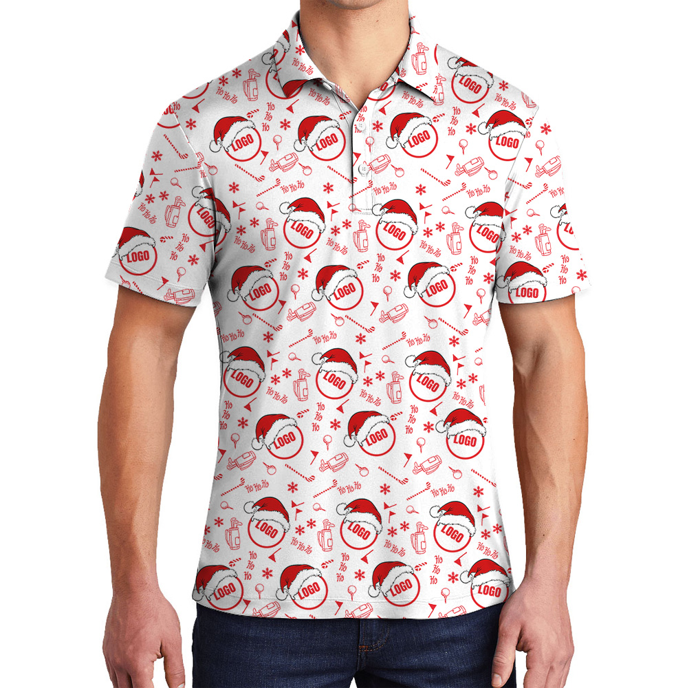 Merry Santa Golf Custom Logo Christmas Polo Shirt - variant image 1