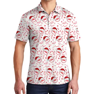 Merry Santa Golf Custom Logo Christmas Polo Shirt
