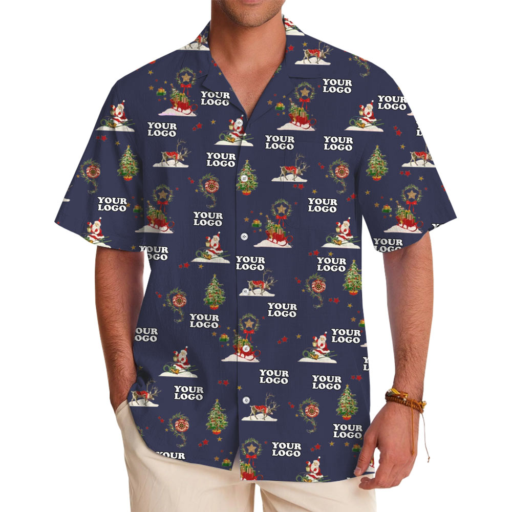 [Live Preview] Christmas Custom Logo Winter Celebration Hawaiian Shirt - variant image 1