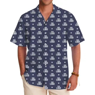[Live Preview] Fully Custom Logo Hawaiian Shirt With Star