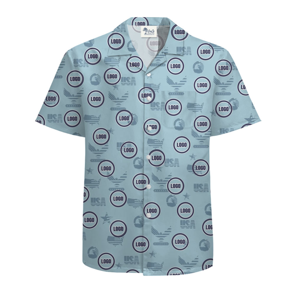 [Live Preview] American Icons Custom Logo Hawaiian Shirt
