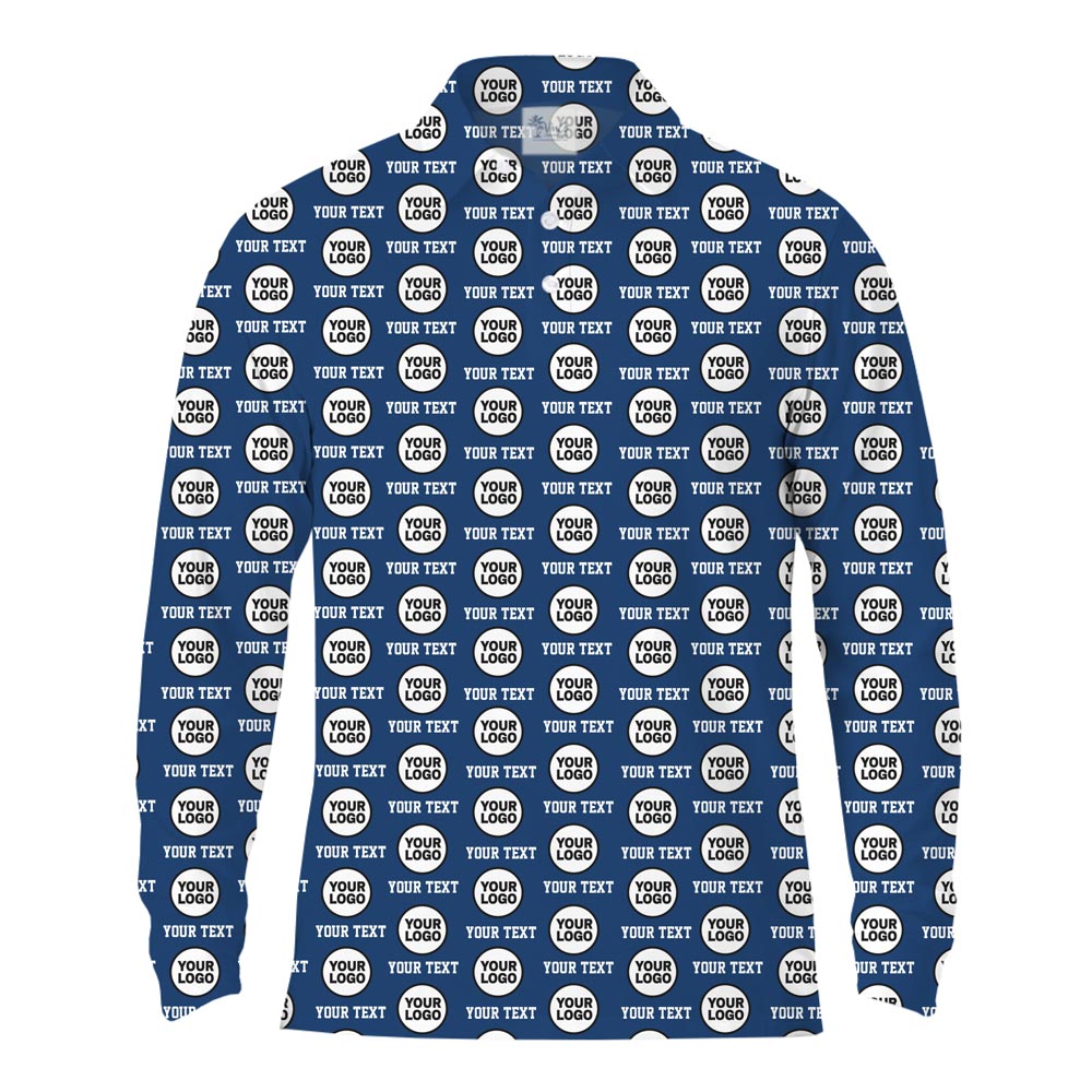 [Live Preview] Custom Long Sleeve Polo Shirt With Logo And Name