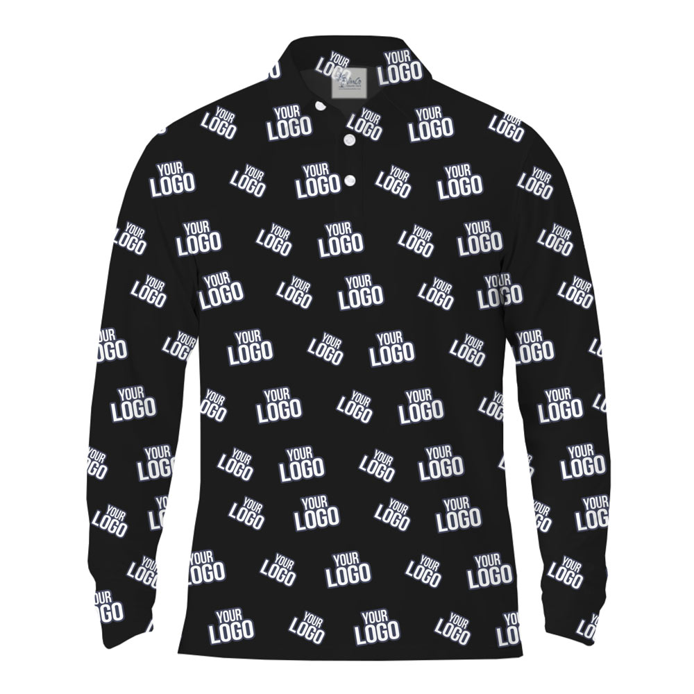 [Live Preview] Long Sleeves Custom Logo Collared Golf Polo Shirt