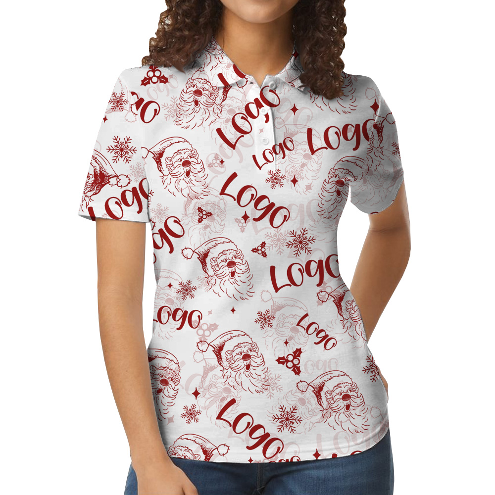 Vintage Jolly Santa Christmas Polo Shirt