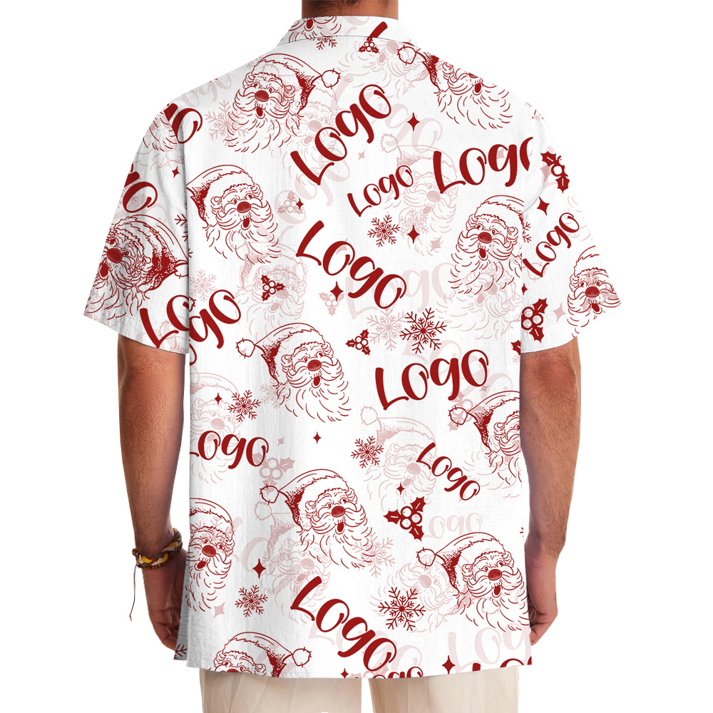 Vintage Jolly Santa Christmas Hawaiian Shirt Custom Logo