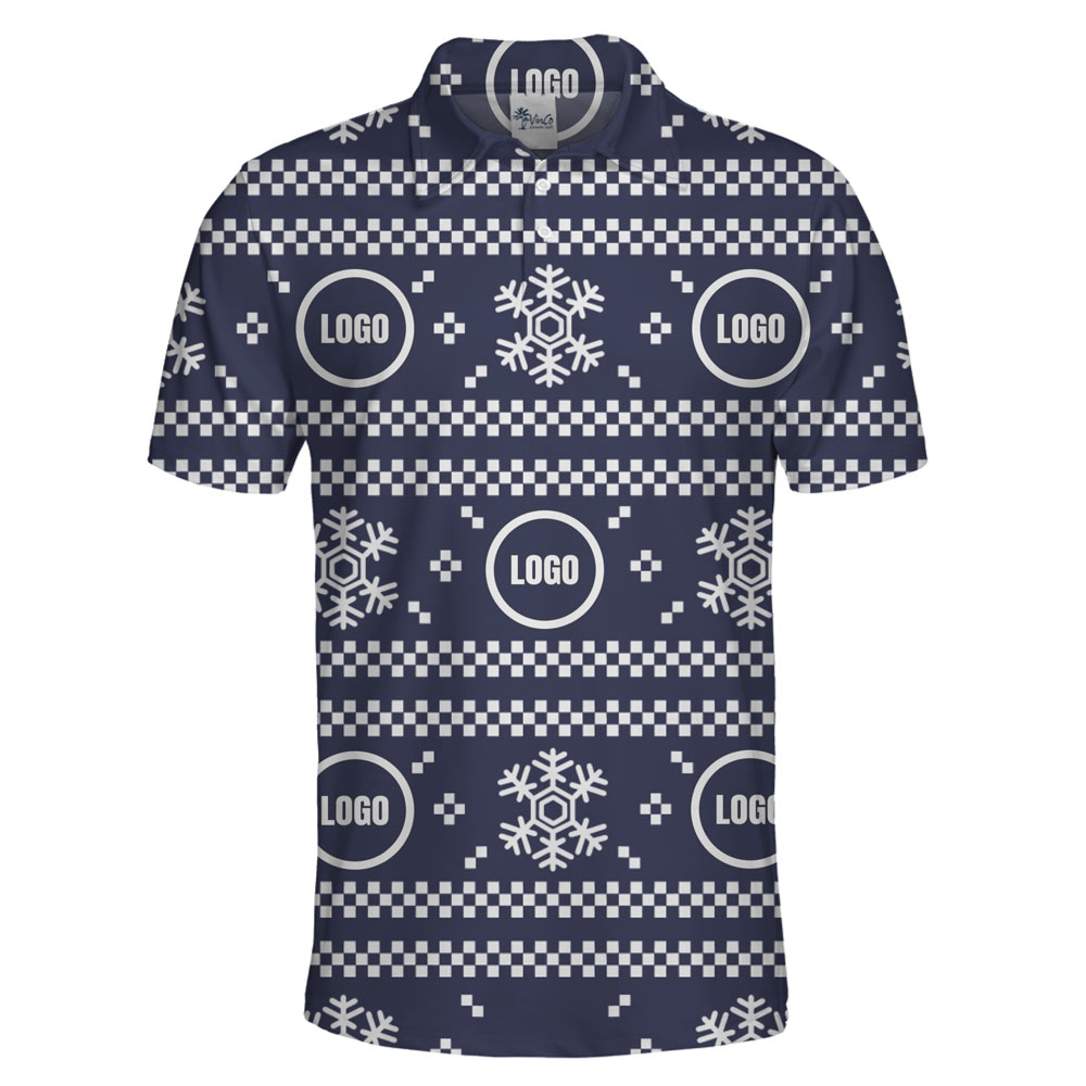 [Live Preview] Polo Shirt Modern Scandinavian Design Custom Logo Christmas