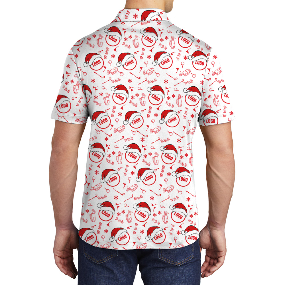 Merry Santa Golf Custom Logo Christmas Polo Shirt