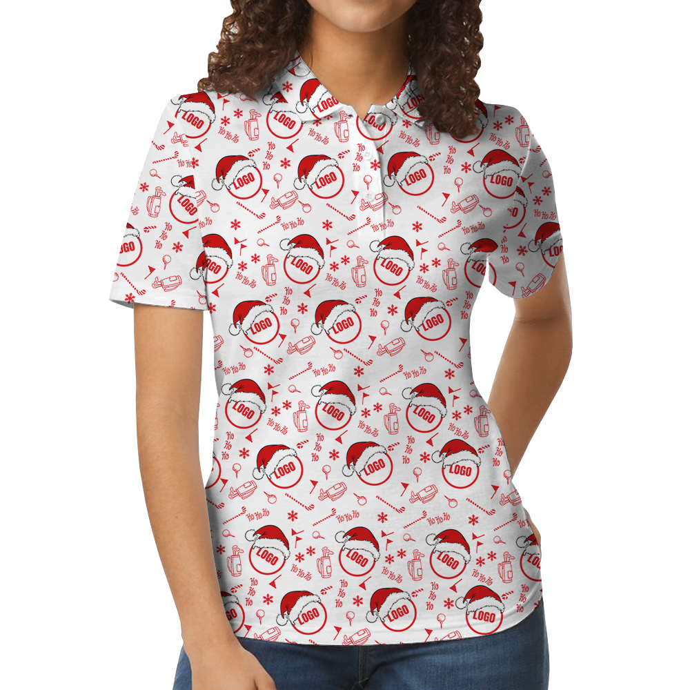 Merry Santa Golf Custom Logo Christmas Polo Shirt