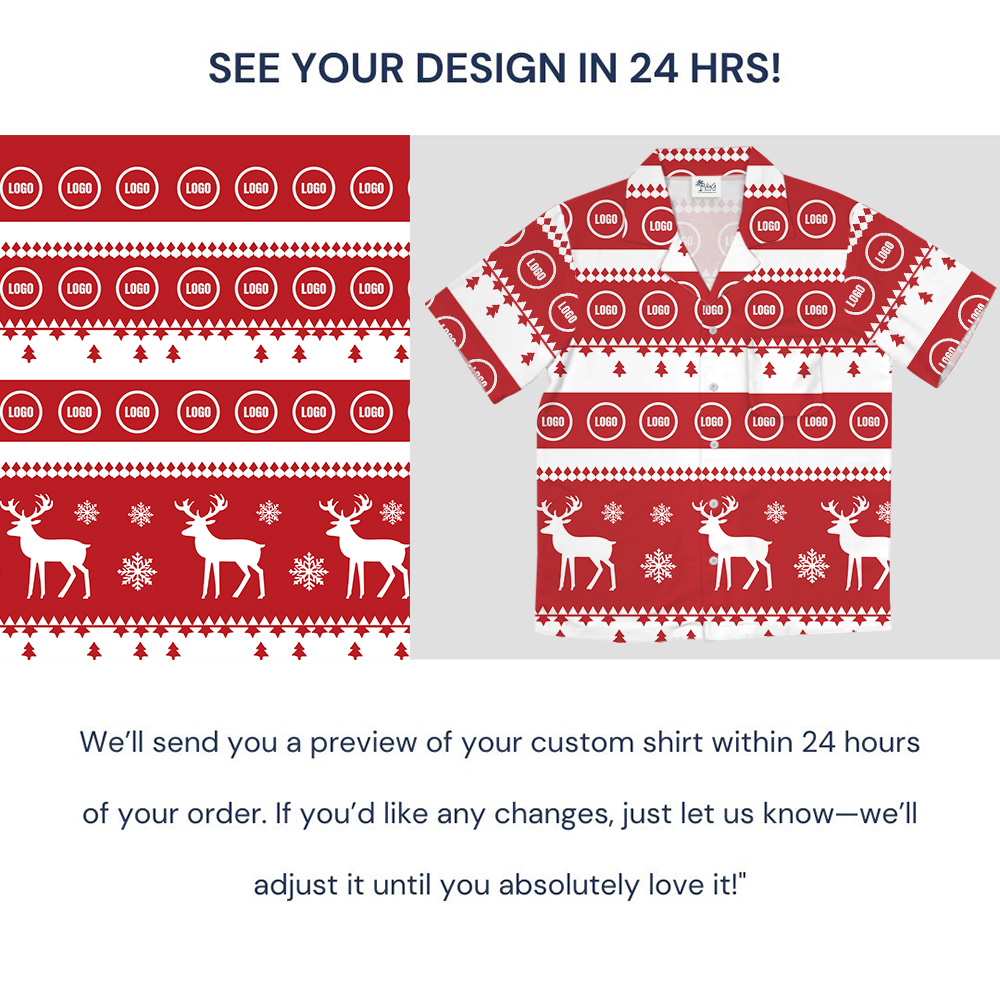 Reindeer Stripe And Snowflake Hawaiian Shirt Christmas Custom Logo