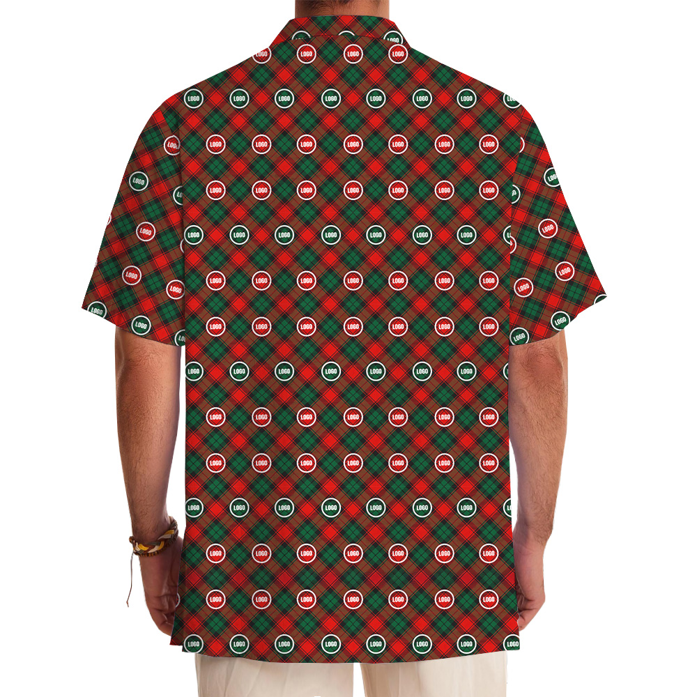 Christmas Red Plaid Custom Logo Hawaiian Shirt